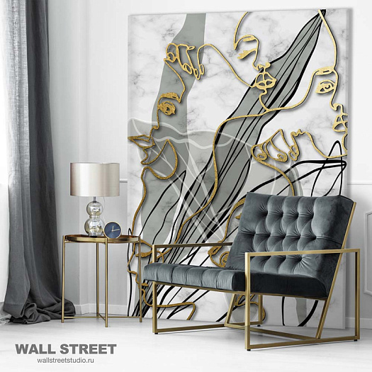 Фотообои в интерьере артикул Gold Set 8, GOLD SET, Wall street